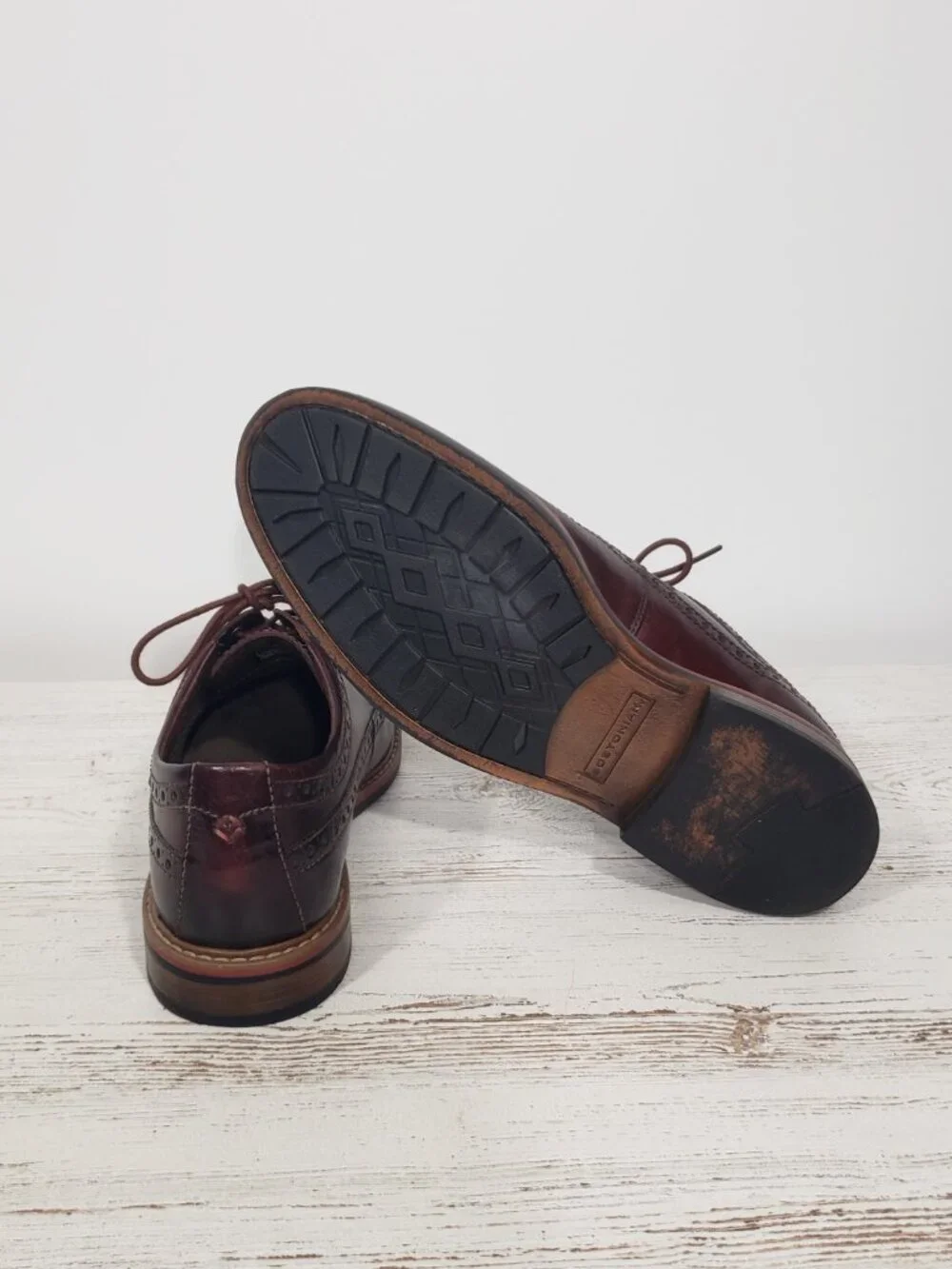 Bostonian  Crown Windsor  Brown Longwing Leather Derby Dress Shoes  Men's 11